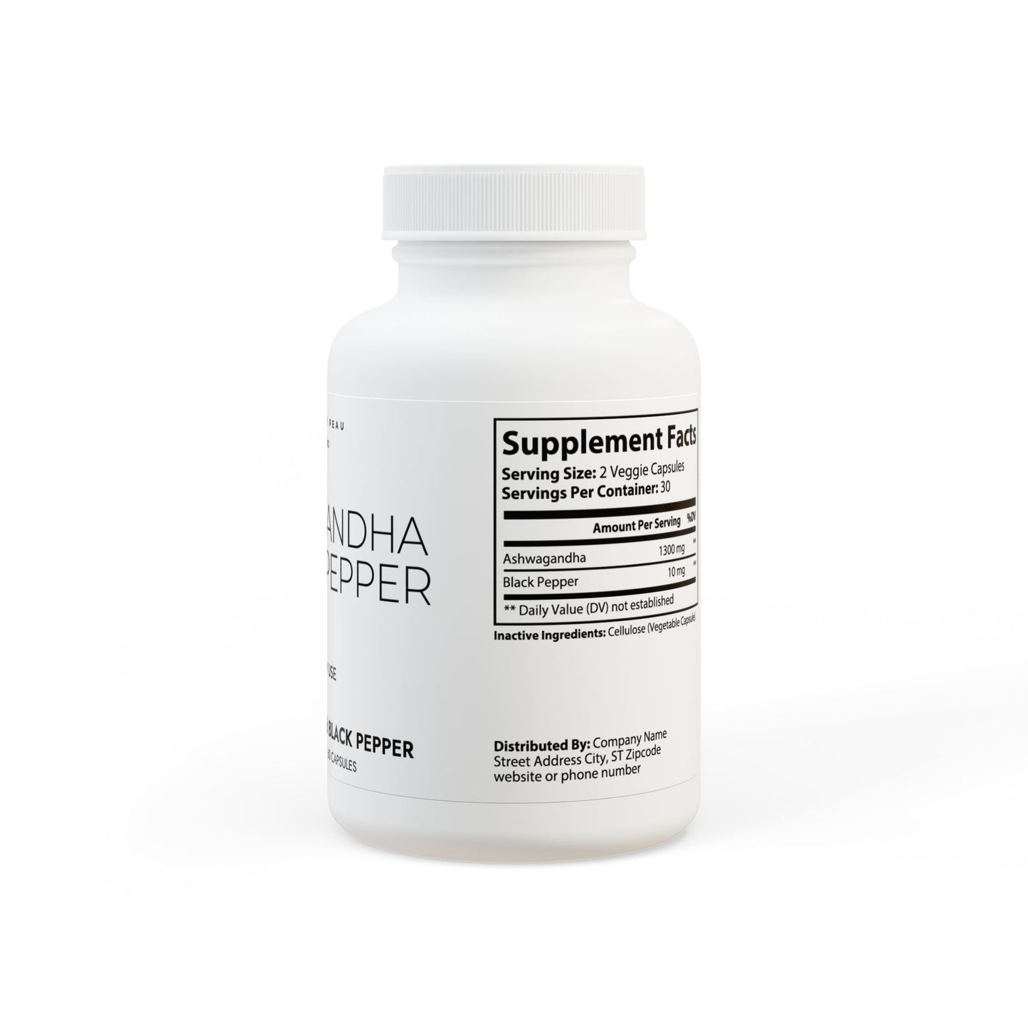 Ashwagandha and Black Pepper Supplement (60 capsules)