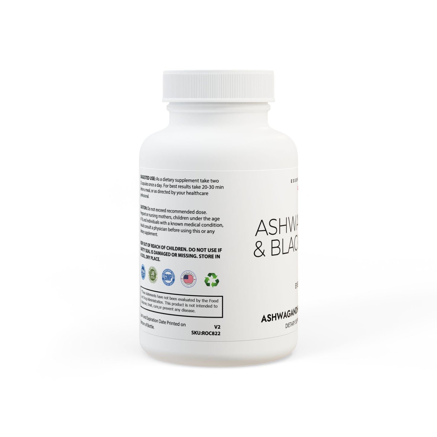 Ashwagandha and Black Pepper Supplement (60 capsules)